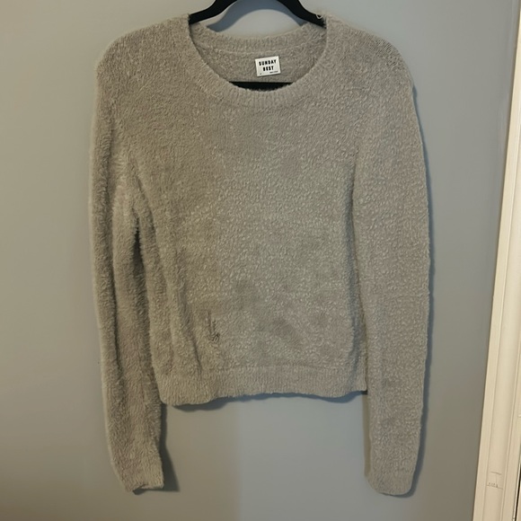 Medium fuzzy grey SUNDAY BEST long sleeve - Picture 1 of 2